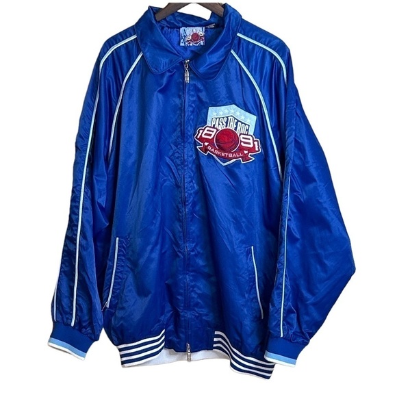 Vintage Men's Pass The Roc Basketball Jacket Lined 1891 Letterman Style Size XXL - Picture 1 of 7